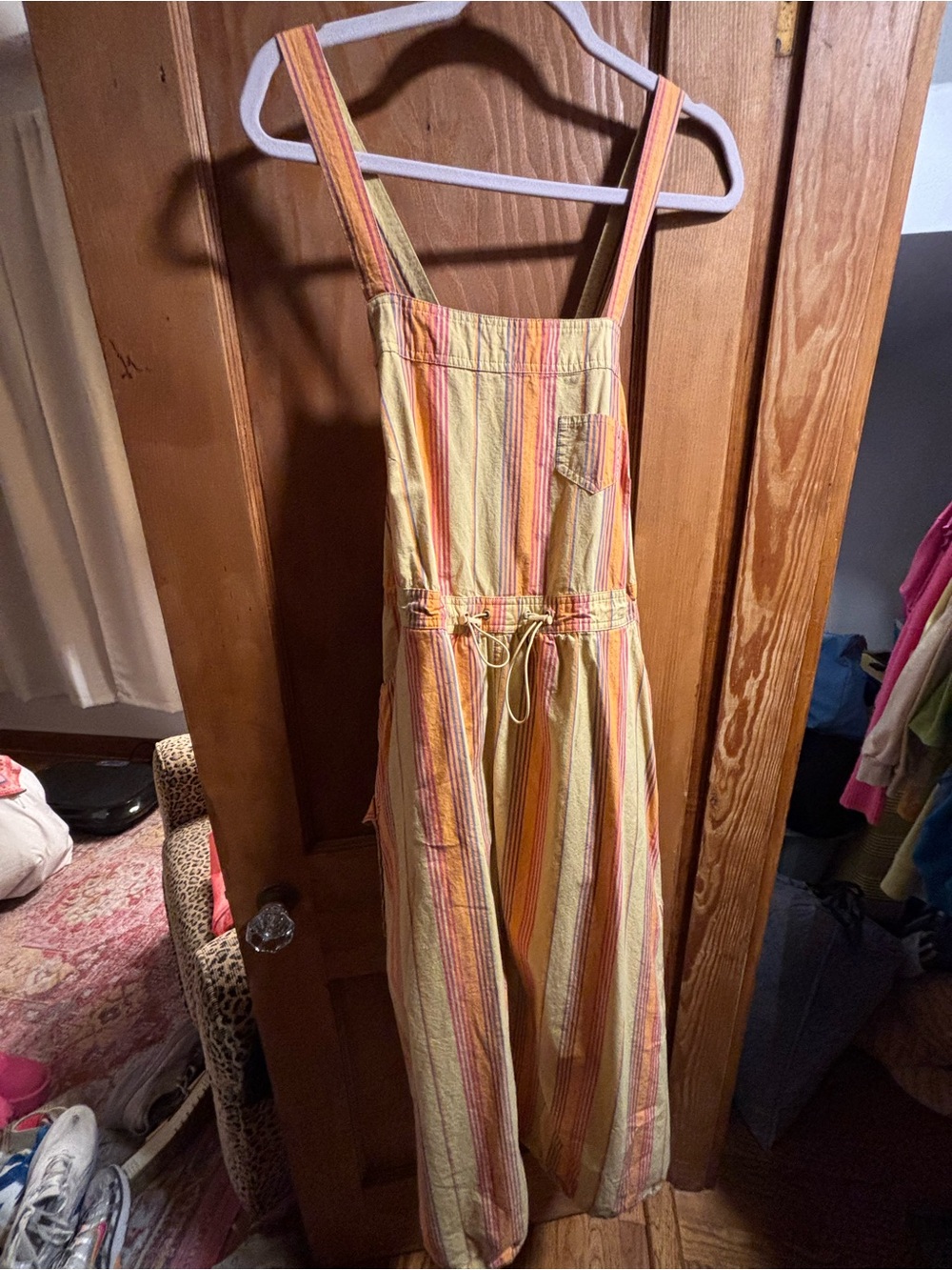 BDG Striped Yellow & Pink Utility Dress